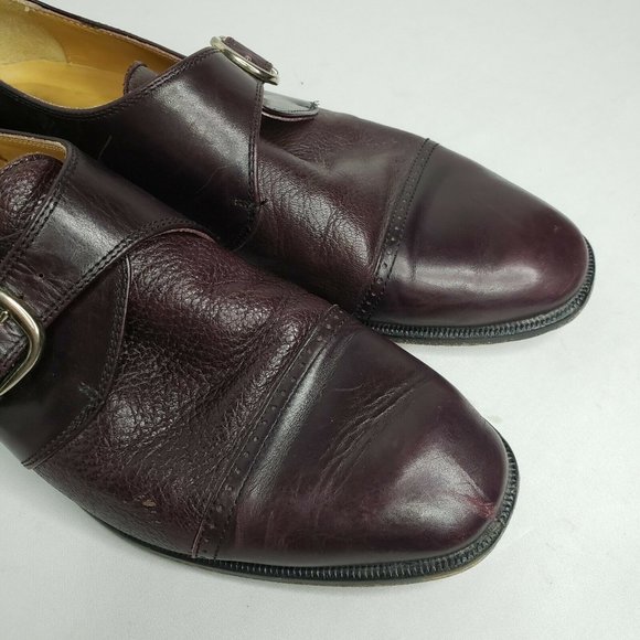 Vito Papolo Italy Cap Toe Monk Strap Loafers 9 M - Picture 2 of 8